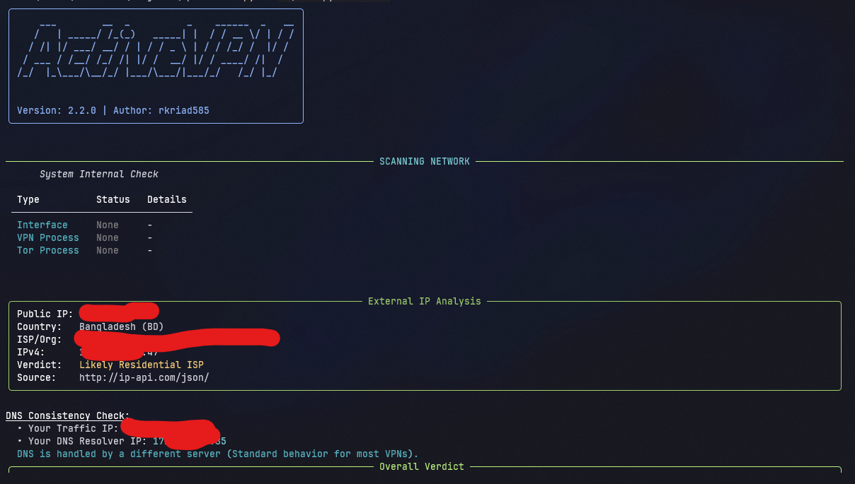 ActiveVPN home/scan screen